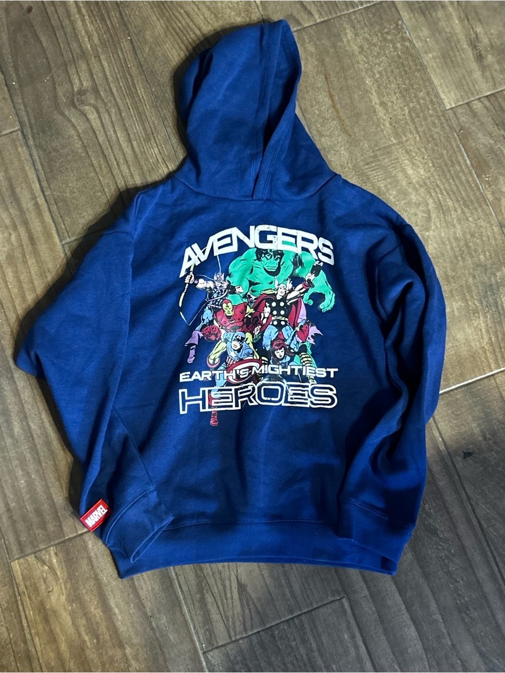 Marvel Navy Blue Hoodie with Green Hulk Graphic